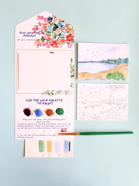 Ocean Beach Landscape Watercolor Paint By Number Diy Kit