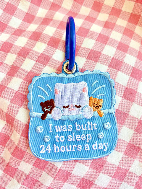Built To Sleep Embroidered Keychain