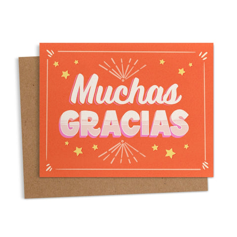 Muchas Gracias Rótulo Greeting Card