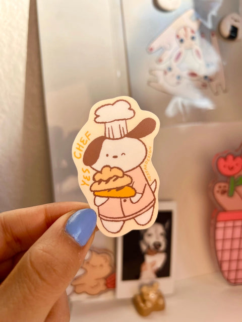 Yes Chef Puppy Sticker