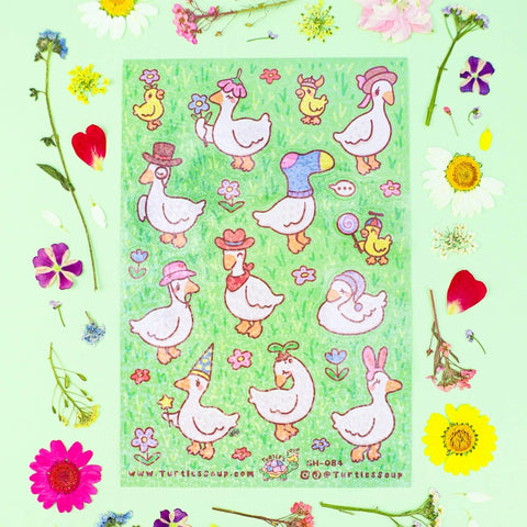 Ducks With Hats Sticker Sheet