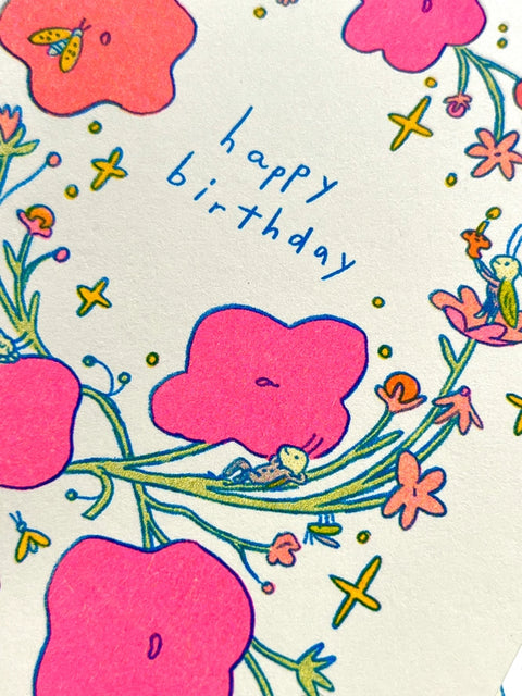 Happy Birthday - Little Bugs Riso Card
