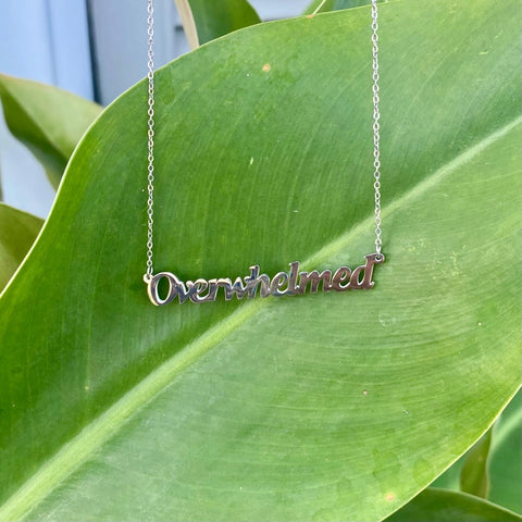 Overwhelmed Nameplate Necklace
