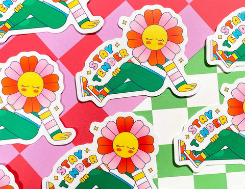 Stay Tender Flower Sticker