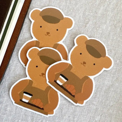 Croffee Bear Die Cut Sticker