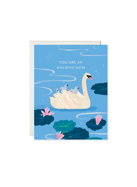 Swan Mom Greeting Card