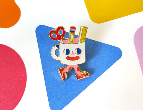 *B-Grade* Cuppa Creativity Gold Plated Enamel Pin