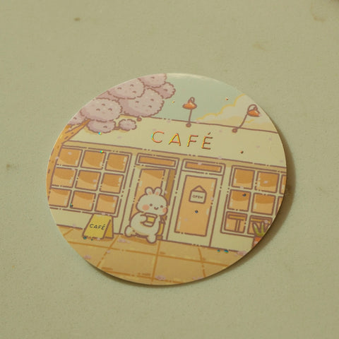 Morning Cafe-California Series Die Cut Sticker