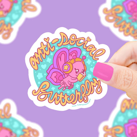 Anti Social Butterfly Vinyl Sticker