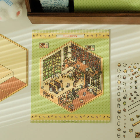 Scene Sticker Diy Kit - Forest Library