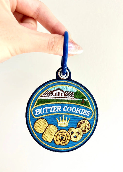 Butter Cookie Tin Embroidered Keychain