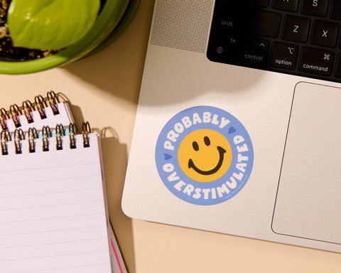 Smiley Overstimulated Sticker