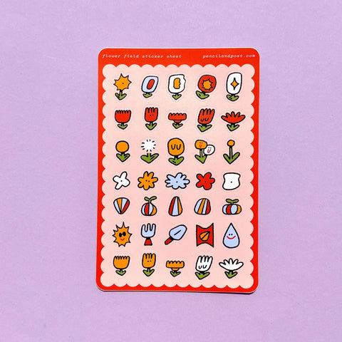 Flower Sticker Pach Flower Patch Gardening Sticker Sheet – Be Nice Have Fun
