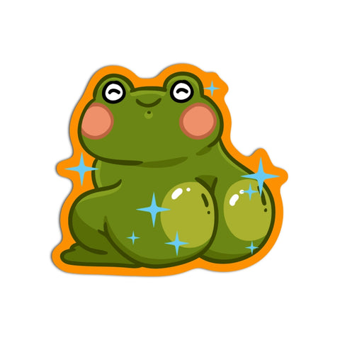 Kawaii Shiny Frog Bum Vinyl Waterproof Sticker
