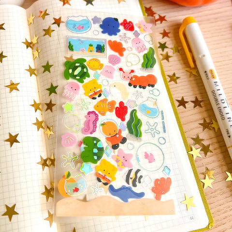 Holographic Ocean Sticker Sheet