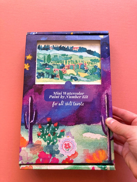 Tuscan Italian Landscape Watercolor Paint By Number Diy Kit