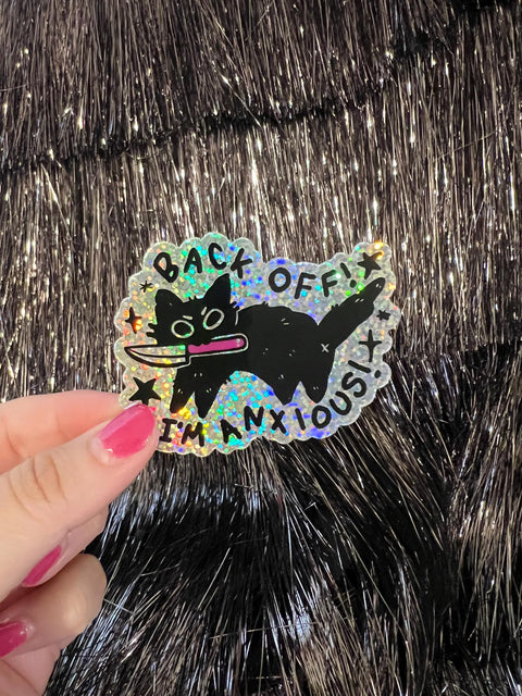 Back Off I'm Anxious Sticker