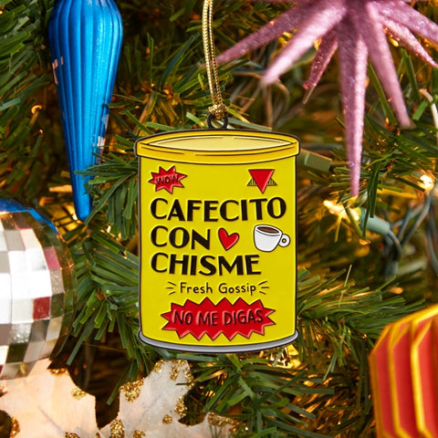 Cafecito Con Chisme Enamel Holiday Ornament