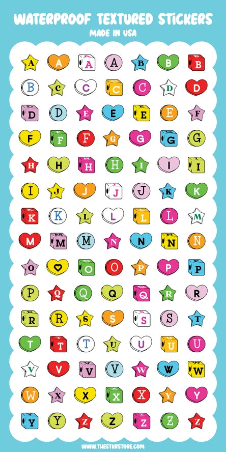 Letter Sticker Sheet – Be Nice Have Fun