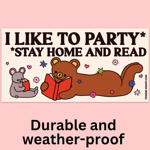Stay Home and Read Bumper Sticker