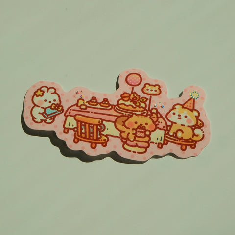 Birthday Party - Bunnie Island Dinner Table Series Foil Sticker