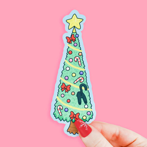 Christmas Tree Kitty Bookmark