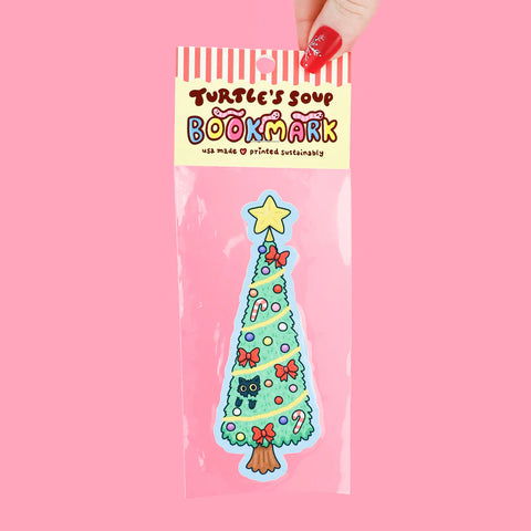 Christmas Tree Kitty Bookmark