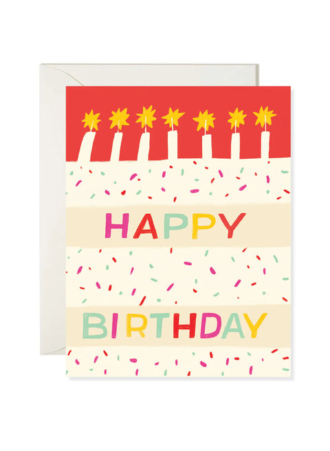 Colorful Cake Birthday Greeting Card