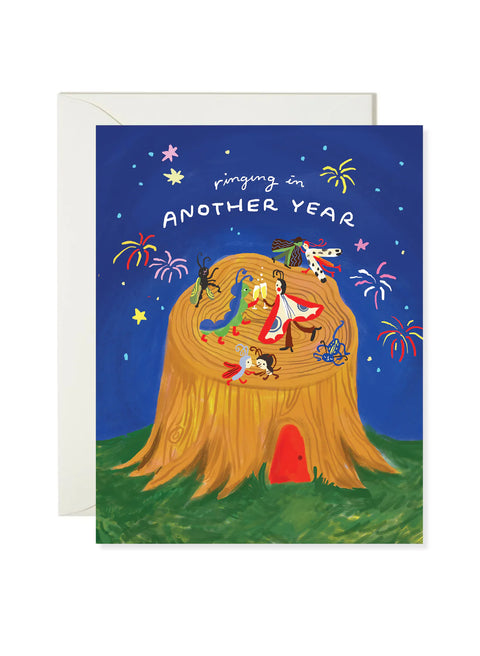 Bug Party New Year Greeting Card