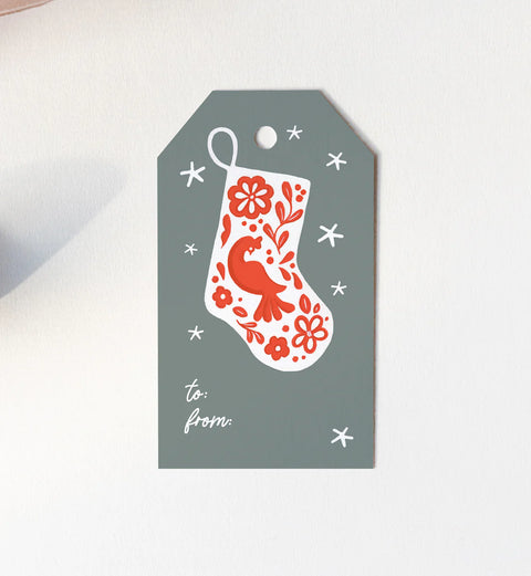 Navidad Otomi Gift Tag Set