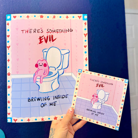 Stuck On The Toilet Print