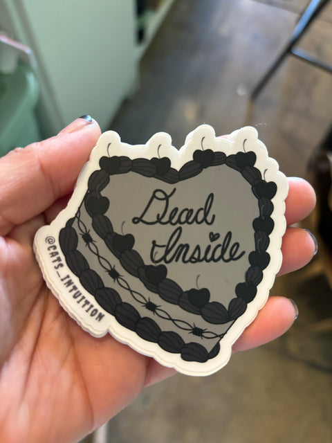 Dead Inside Black Vintage Cake - Sticker