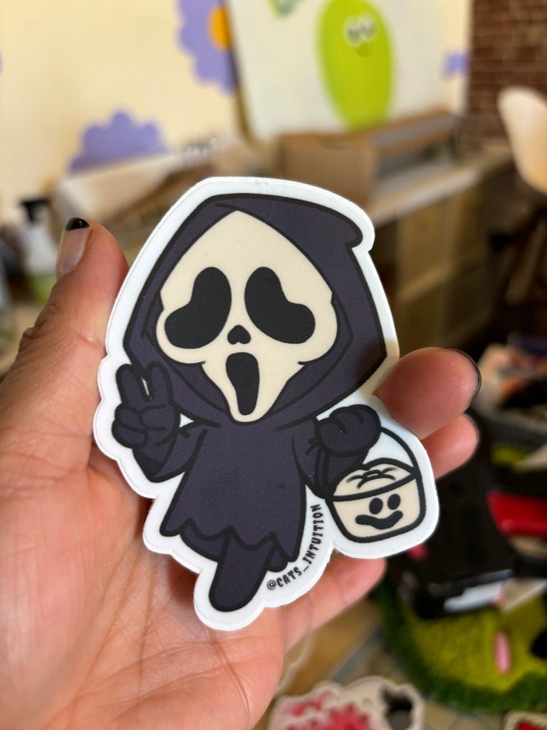 Ghost with Kiddie Meal Bucket - Sticker