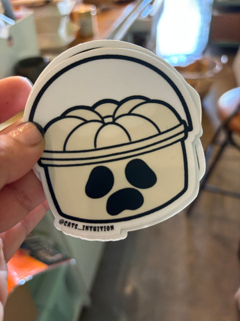 White Ghost Kiddie Meal Bucket - Sticker