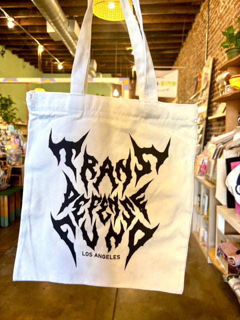 Trans Defense Fund Tote (White and Black)
