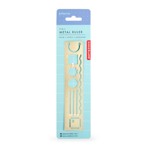 Inkerie 3 in 1 Metal Ruler