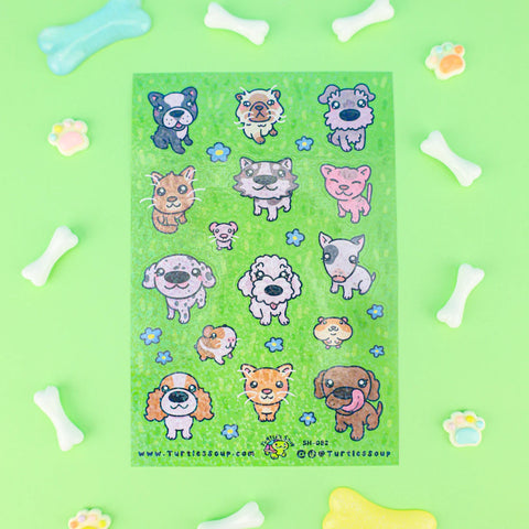 Big Headed Animals Sticker Sheet