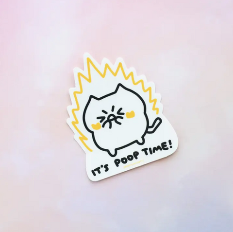 It's Poop Time Cat Sticker