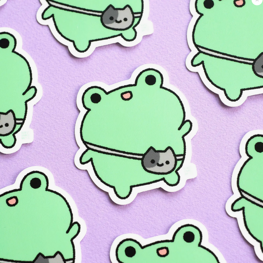 Cat Bag Frog Sticker