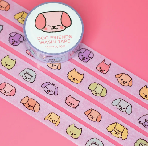 Rainbow Dog Friends Washi Tape