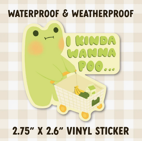 Poo Frog Waterproof Vinyl Sticker