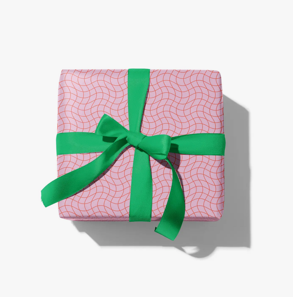 La Grid En Rose Checker Gift Wrap Sheet
