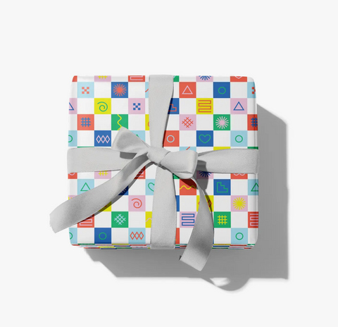 Get in Shape, Shapes in Checks Gift Wrap Sheet