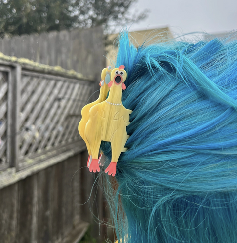 Rubber Chicken Hair Claw