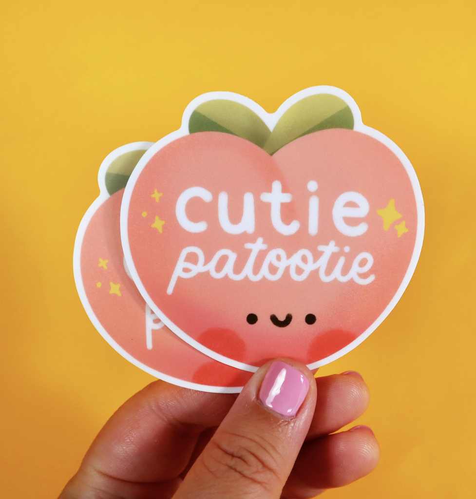 Cutie Patootie Peach Sticker