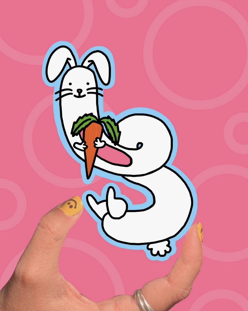 Wiggly Bunny Sticker