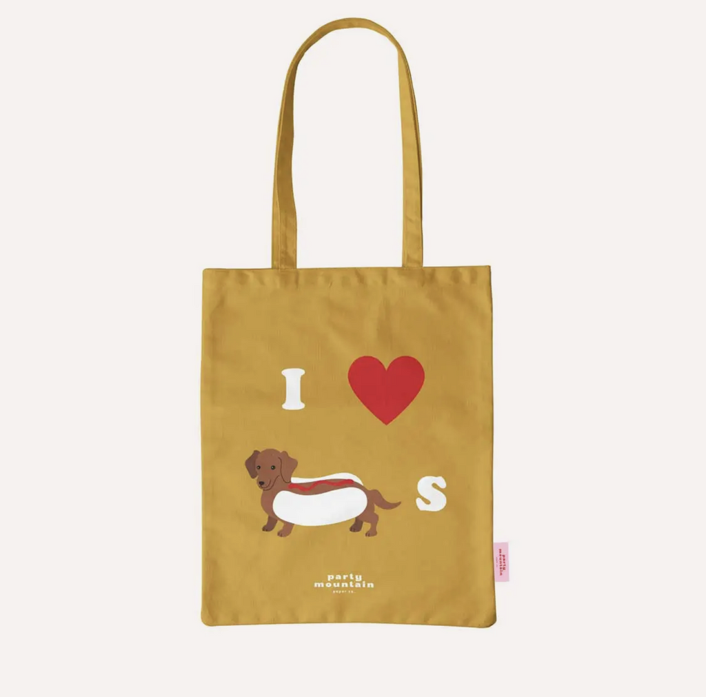 I Heart Weiner Dogs Organic Cotton Tote