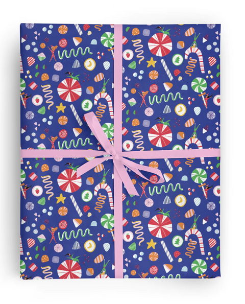 Christmas Candy - Gift Wrap roll of 3 sheets