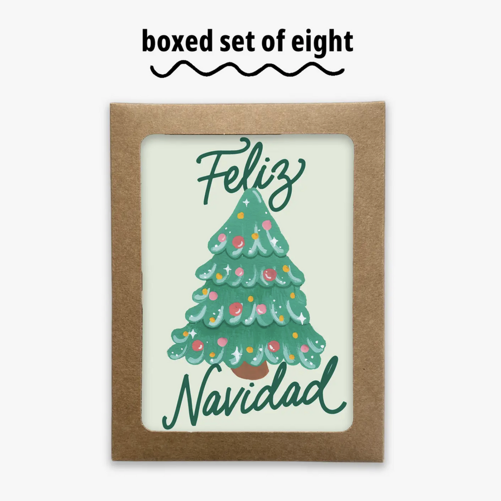 Feliz Navidad Tree Spanish Card - Boxed Set of 8