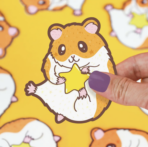 Hamstar Hamster Cute Pet Galaxy Vinyl Sticker